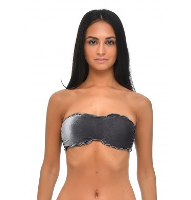 Velvet Grey Bandeau Rembourré